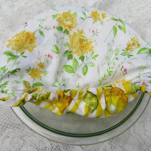 Kitchenaid Mixer Bowl Cover, Reversible Lemon and Floral Bowl Cover - Picture 5 of 6
